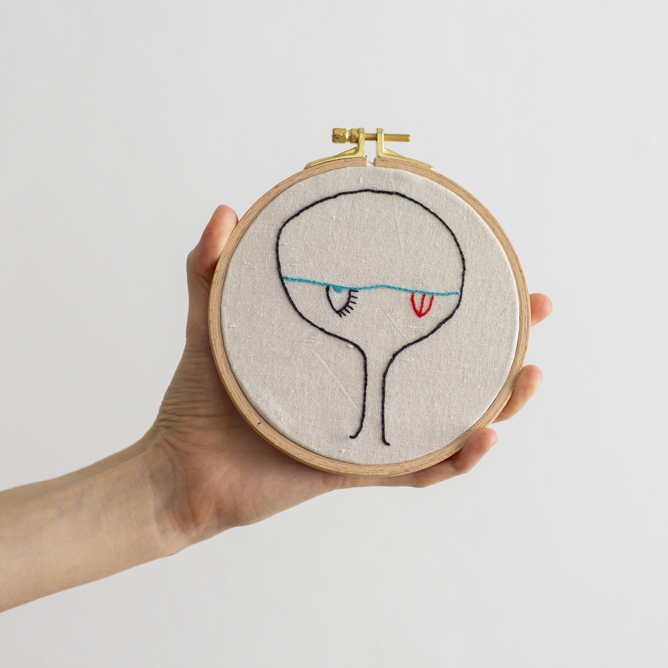 Monika Deimling, embroidery, crying, tears