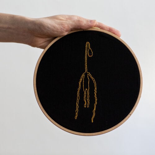 embroidery, Monika Deimling, anxiety, Shakin Stevie